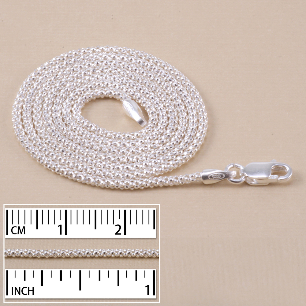 Chain & Clasps Sterling Silver Popcorn Chain, 20"
